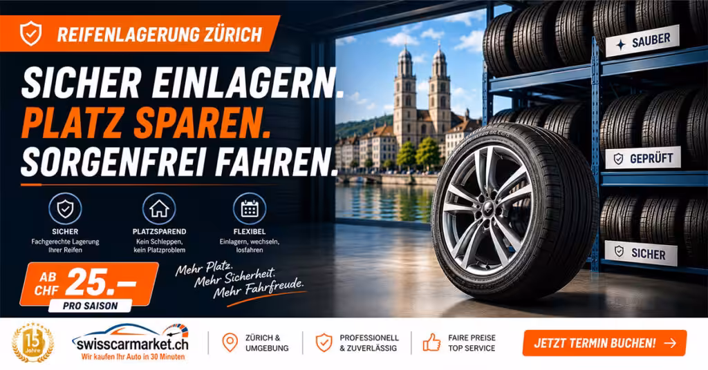 Reifeneinlagerung Zürich — sicher einlagern ab CHF 25.