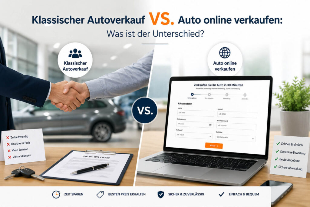 Klassischer Autoverkauf vs. Auto online verkaufen in der Schweiz – Vergleich Vor- und Nachteile