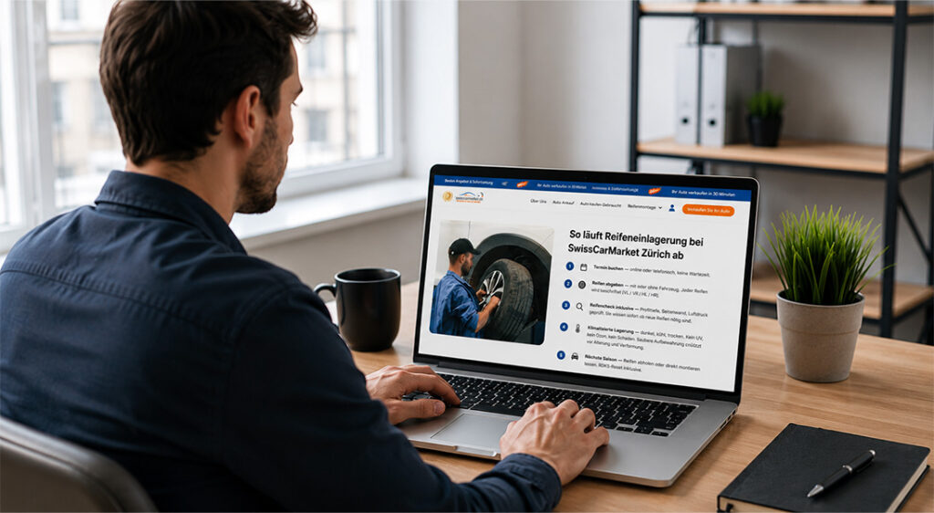 Reifeneinlagerung Zürich online buchen — So läuft die Reifeneinlagerung bei Swiss Car Market ab